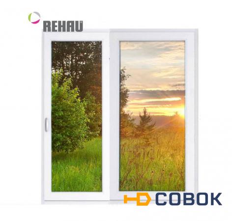 Фото Окно раздвижное Rehau 2100x2000 двухстворчатое ЛР800/ПГ1200 2 стеклопакет