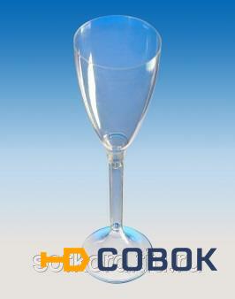 Фото Бокал для вина 160 мл прозрачный кристалл на высокой ножке ПС (20 штук / упаковка