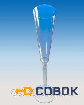 Фото Бокал для шампанского «Флюте» 160 мл прозрачный кристалл на высокой ножке ПС (20 штук / уп