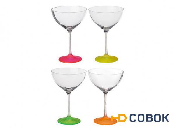 Фото Набор бокалов для коктейлей из 4 шт."neon frozen" 340 мл.высота=18 см. Crystalex Cz (674-334)