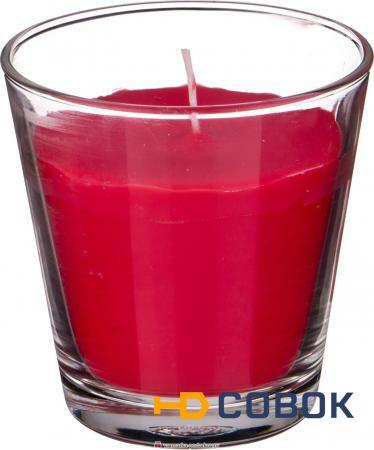 Фото Ароматическая свеча в стакане роза и жасмин диаметр 8,5 см