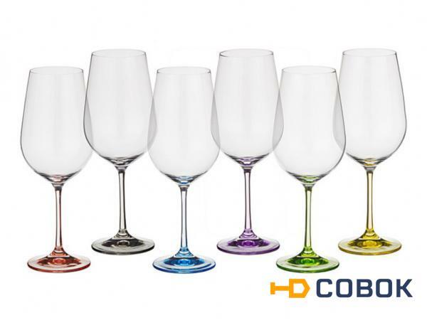 Фото Набор бокалов для вина из 6 шт. "rainbow" 550 мл. Crystalex Cz (674-415)