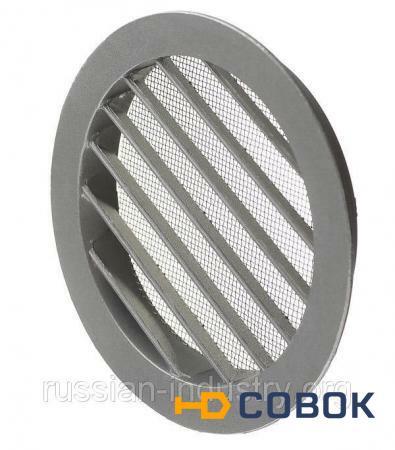 Фото Вентиляционная решетка наружная круглая алюминиевая d150 мм c фланцем d125 мм