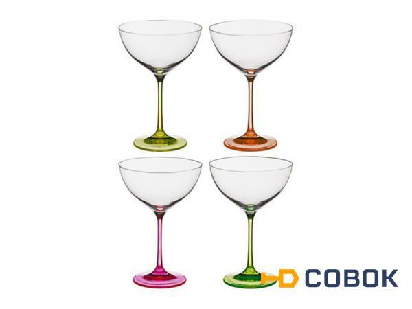 Фото Набор бокалов для коктейлей из 4 шт"neon" 340 мл.высота=18 см. Crystalex Cz (674-393)
