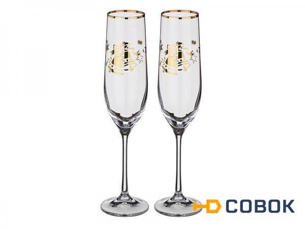 Фото Набор бокалов для шампанского из 2 шт. 190 мл. высота=24 см. Bohemia Crystal (674-272)