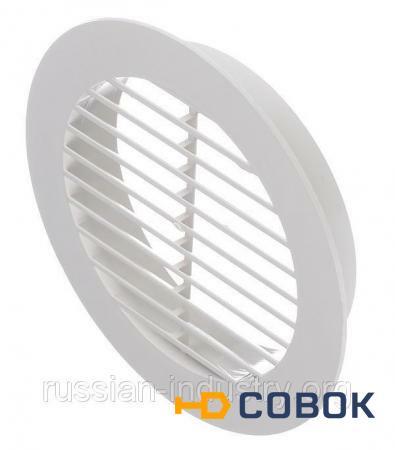 Фото Вентиляционная решетка наружная круглая пластиковая d130 мм c фланцем d100 мм