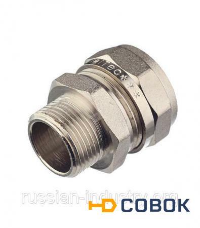 Фото Соединитель прямой Valtec 26 обж(ц) х 3/4" нар(ш)