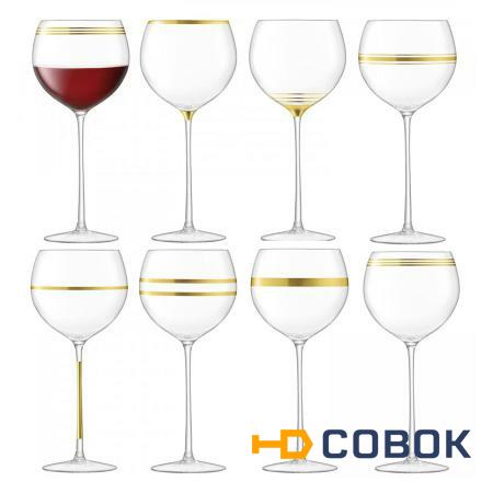 Фото Набор из 8 бокалов для вина с золотым декором deco 525 мл (59230)