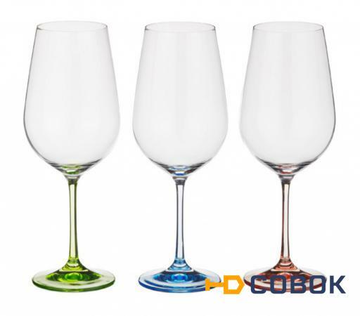 Фото Набор бокалов для вина из 6 шт. "rainbow" 550 мл высота=24,5 см Bohemia Crystal (674-415)