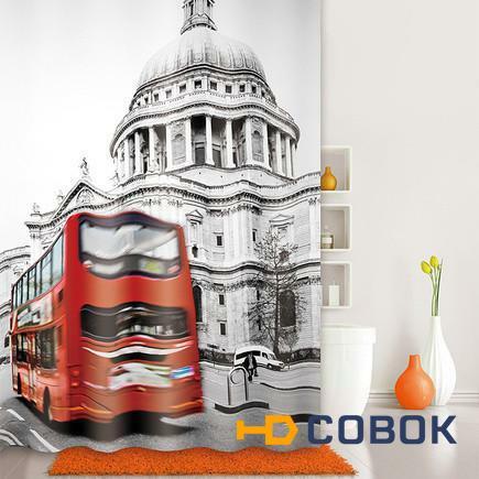 Фото Штора для ванной 542P18Ri11 (180х200) London Spiritsполиэстер IDDIS