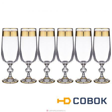 Фото Набор фужеров для шампанского из 6 шт allegro sterna/klaudia золото 180 мл