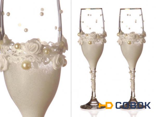 Фото Набор бокалов для шампанского из 2 шт. с золотой каймой 170 мл. Посуда Ооо (802-510093)