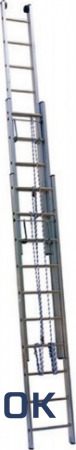 Фото Лестница выдвижная трехсекционная Alumet 3312 с тросом