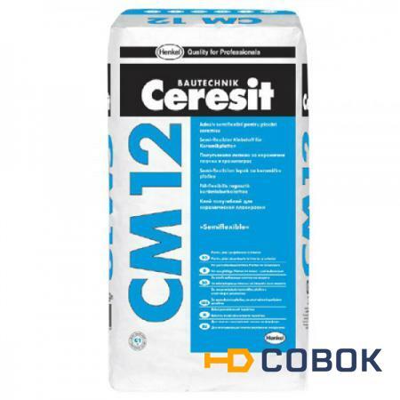 Фото Ceresit (Церезит) Церезит CM12 Клей для керамогр крупноф плитки (25кг)
