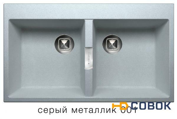 Фото Кварцевая мойка для кухни TOLERO LOFT TL-862 серый металлик код 100472