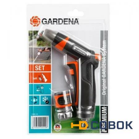 Фото Gardena Пистолет для полива Premium + коннектор с автостопом Premium 18305-33.000.00,