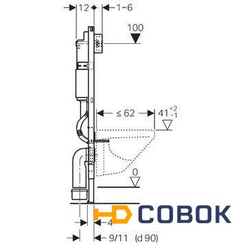 Фото Комплект инсталляция для унитаза 458.122.21.1 Geberit "Платтенбау" Duofix