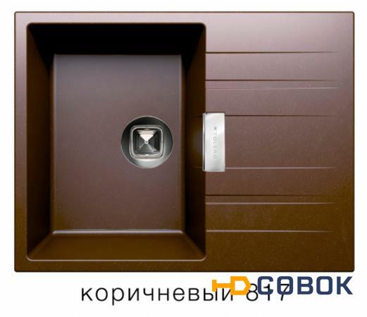 Фото Кварцевая мойка для кухни TOLERO LOFT TL-650 коричневая код 100438