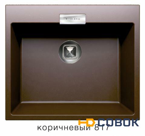 Фото Кварцевая мойка для кухни TOLERO LOFT TL-580 коричневая код 100429