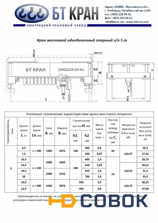 Фото Кран-балка 5т