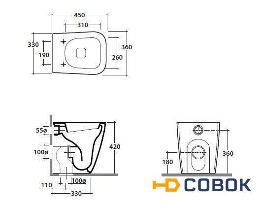 Фото Унитаз напольный Globo Stone SS002.AR