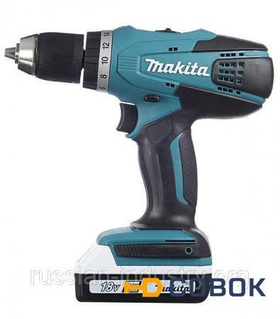 Фото Дрель-шуруповёрт аккумуляторная Makita DF457DWE 18 В 1.5 Ач 42 Нм Li-ion