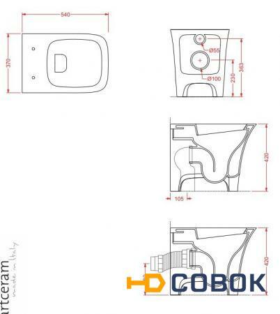 Фото Унитаз приставной CWV002 01:10 Artceram COW