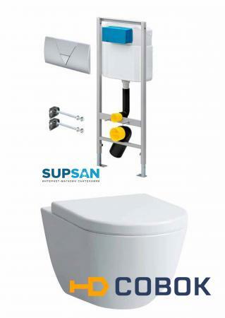 Фото Комплект Подвесной унитаз LAUFEN PRO короткий с инсталляцией Viega Eco-WC (крышка микролифт