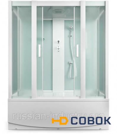 Фото Душевой бокс MIRWELL MR3515TP-C3 150х80х215см с высоким поддоном с крышей стекло матовое 4 мм