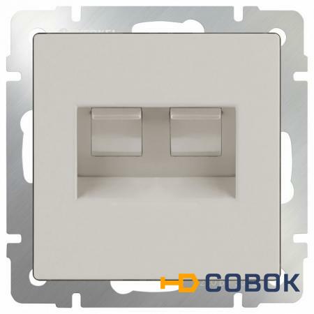 Фото Розетка двойная Ethernet RJ-45 (слоновая кость) WL03-RJ45+RJ45 -ivory; a033766