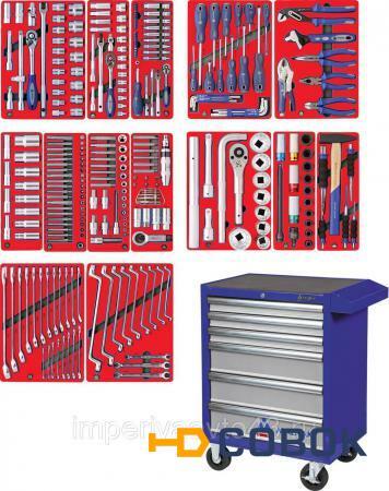 Фото Набор инструментов "ПРОФИ" в синей тележке