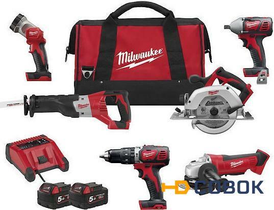 Фото Milwaukee M18 PP6B-502B Набор аккумуляторного инструмента