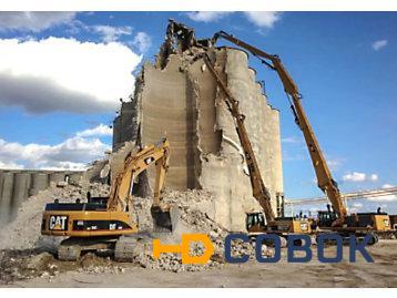 Фото Промышленный демонтаж фабрики завода электростанции элеватора железобетонных конструкций и бетона
