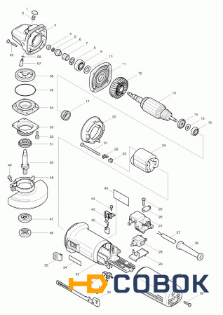 Фото Шестерня коническая большая MAKITA 9562/9564/9565 п.56