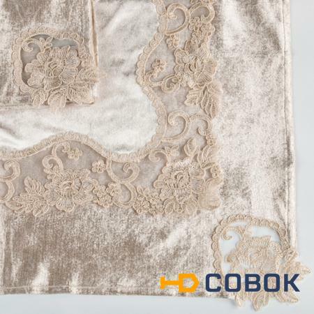 Фото Комплект салфеток из 3х шт. 45*45 см.велюр кружево 100%п/э Gree Textile (518-028)