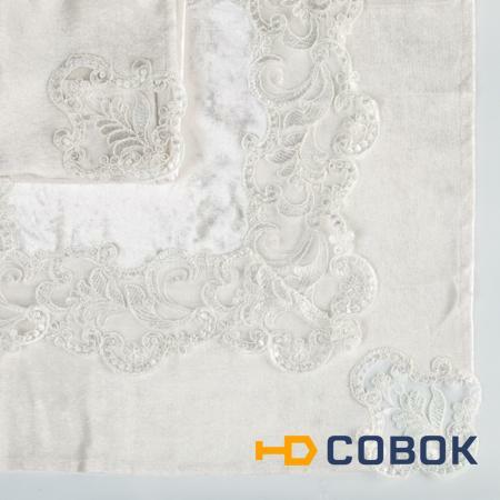 Фото Комплект салфеток из 3х шт. 45*45 см.велюр кружево 100%п/э Gree Textile (518-040)