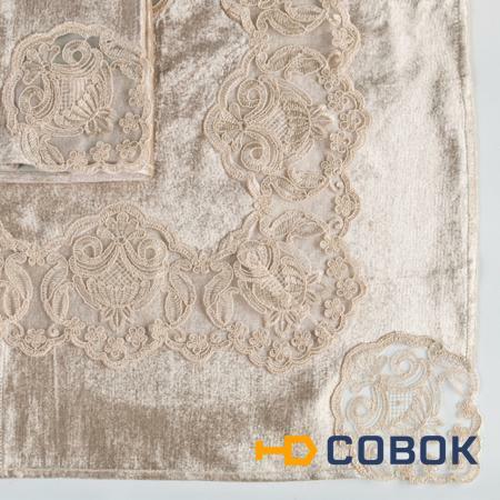 Фото Комплект салфеток из 3х шт. 45*45 см.велюр кружево 100%п/э Gree Textile (518-034)