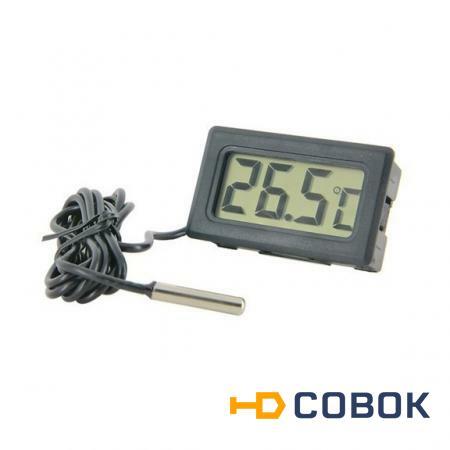 Фото Цифровой термометр с щупом на проводе Digital Thermometer