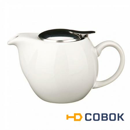 Фото Заварочный чайник с ситом и металлической крышкой 500 мл. Hebei Grinding (470-004)