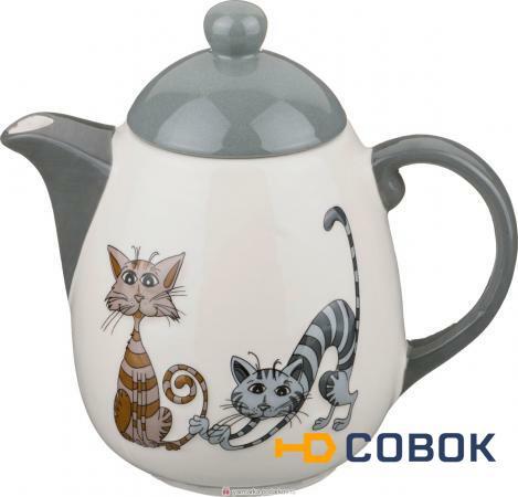 Фото Заварочный чайник озорные коты 1000 мл 19х12х18 см