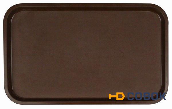 Фото Поднос столовый из полистирола 530х330 мм темно-коричневый [1737]
