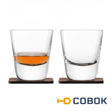 Фото Набор из 2 стаканов arran whisky с деревянными подставками 250 мл (59314)