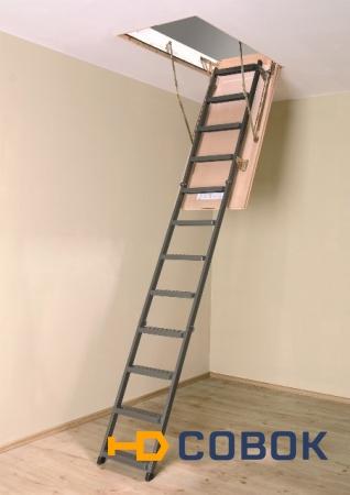 Фото Чердачная металлическая складная лестница FAKRO LMS 60х120х280мм