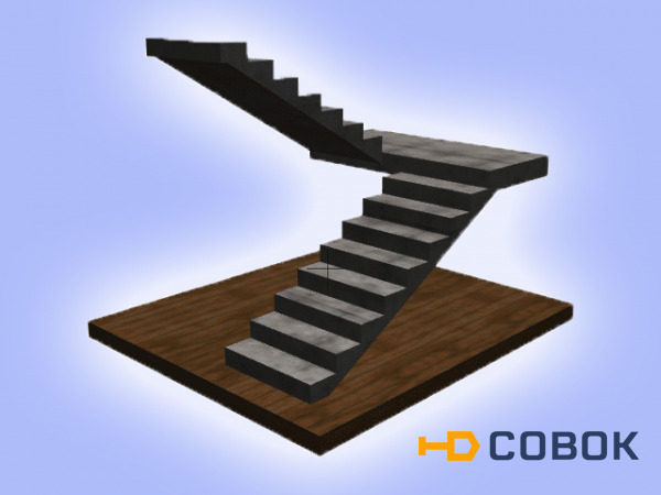 Фото П — образная лестница бетонная монолитная лестница