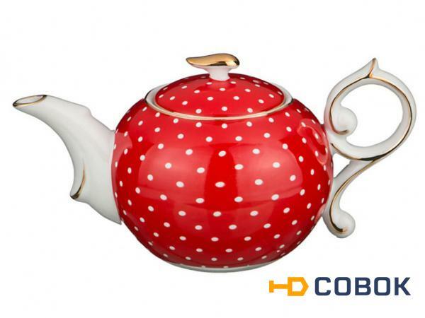 Фото Заварочный чайник "красный в горошек" 300 мл. Hangzhou Jinding (85-1005)