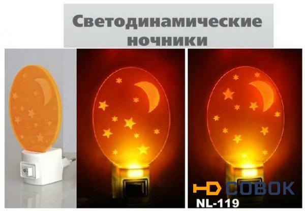 Фото Ночник Camelion NL-119 "Месяц" FLASH (светодиодный ночник с выключателем