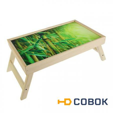 Фото Столик для завтрака "Бамбук" стеклянная поверхность