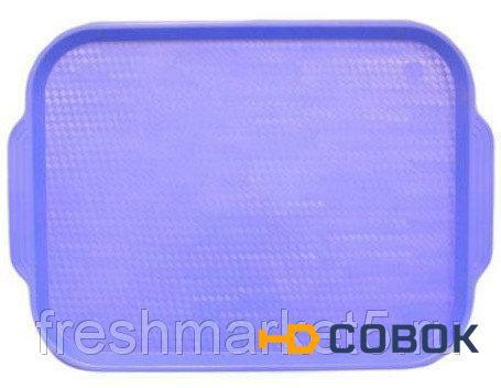 Фото Поднос столовый из полистирола 450х355 мм голубой [1730]