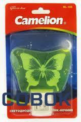 Фото Ночник Camelion NL-103 "Бабочка" (Светодиодный с выключателем 220В 0,4Вт)