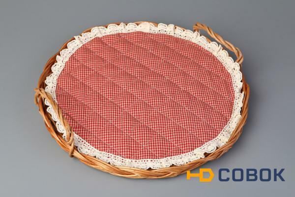 Фото Поднос для хлеба в комплект входит салфетка) диаметр=36 см. Linshu Qianrui (119-213)